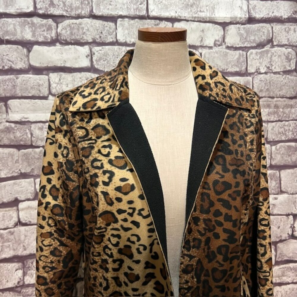 Tan Jay Black, Brown & Beige Animal Print Jacket Size 10 - Picture 2 of 9